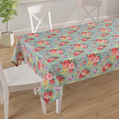 SWAYAM Floral 8 Seater Table Cover(Green & Red & Yellow, Polyester)