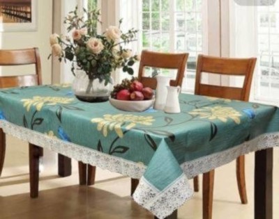 RMDecor Floral, Printed 6 Seater Table Cover(Green, PVC, Silk)