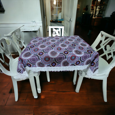 Mopak Decor Printed 6 Seater Table Cover(Blue, Polyester)