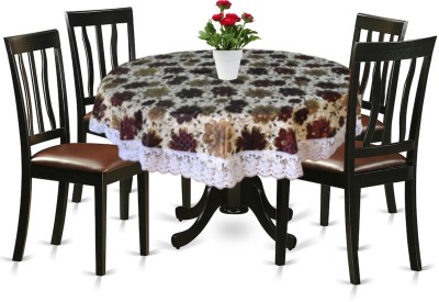 Heart Home Floral 4 Seater Table Cover(Brown, PVC)