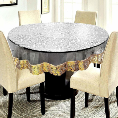 Trends Tracker Self Design 4 Seater Table Cover(Clear, PVC)