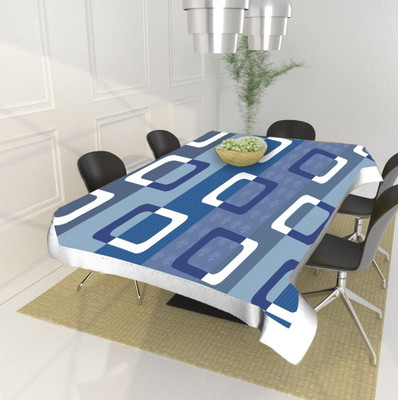 BHARAT RETAIL INC PVC 2 Seater Printed Table Cover(Blue)
