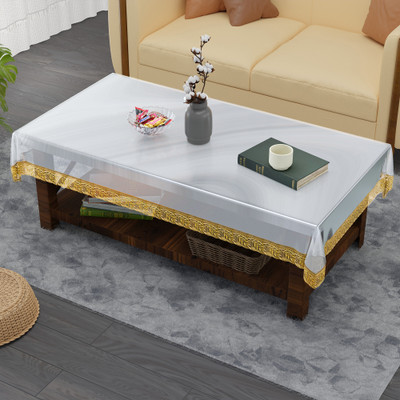KUBER INDUSTRIES Self Design 4 Seater Table Cover(Transparent, PVC)