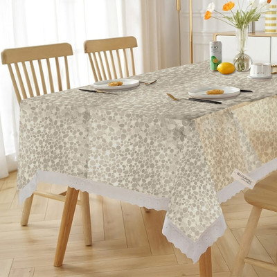 Bluegrass Self Design 8 Seater Table Cover(Yellow, PVC)