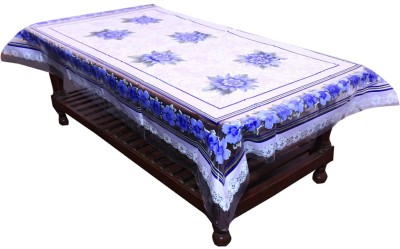 KUBER INDUSTRIES Self Design 4 Seater Table Cover(Blue, PVC)