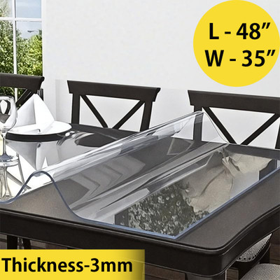 Ayudev Home Furnishing PVC 4 Seater Solid Table Cover(White)