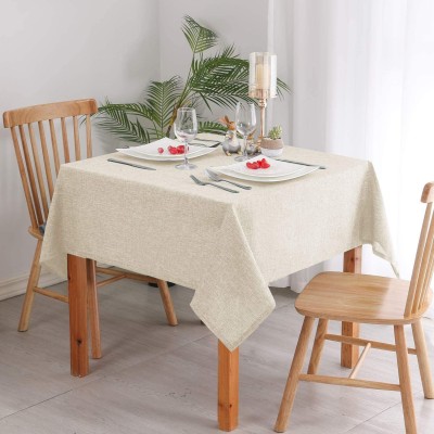 Sunrise Solid 4 Seater Table Cover(Creamish, Cotton, Linen)