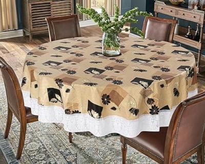 ZITIN Graphic, Lattice 4 Seater Table Cover(Black, PVC, Polyester)