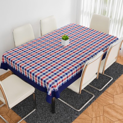 KUBER INDUSTRIES Self Design 6 Seater Table Cover(Red, Cotton)