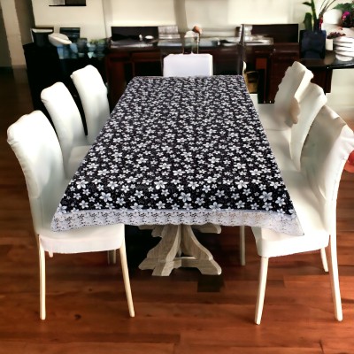 kashtu Embroidered 6 Seater Table Cover(Black, Polyester)