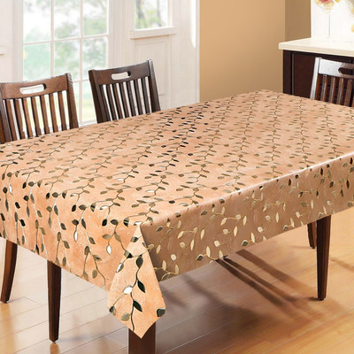 DPA Collection Printed 6 Seater Table Cover(Brown, PVC)