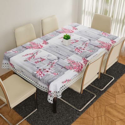 KUBER INDUSTRIES Self Design 6 Seater Table Cover(Gray, PVC)