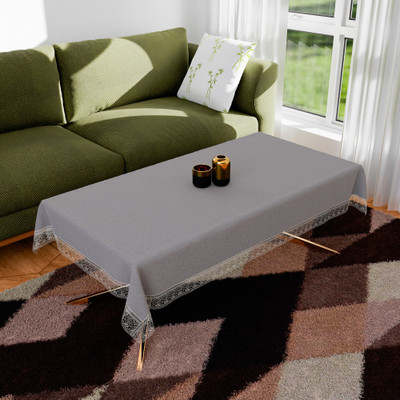 KUBER INDUSTRIES Self Design 4 Seater Table Cover(Gray, PVC)