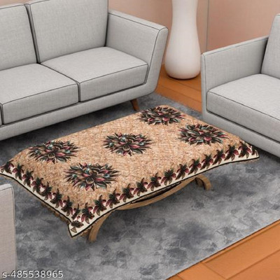 MSC Velvet 4 Seater Printed Table Cover(Multicolor)