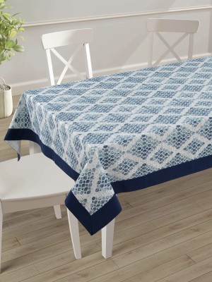 SWAYAM Geometric 8 Seater Table Cover(Blue, Cotton)