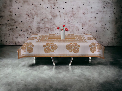 Bigger fish Printed 2 Seater Table Cover(Gold, Polyester)