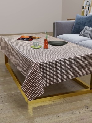 Dakshya Industries Checkered 4 Seater Table Cover(Brown, PVC)