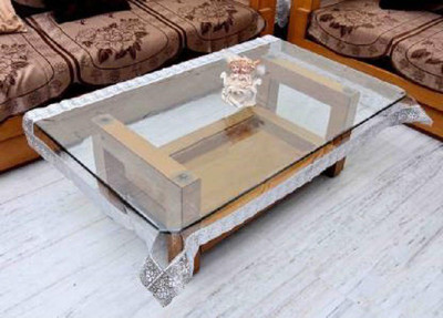 SHAVIN Solid 4 Seater Table Cover(TRANSPARENT, PVC)
