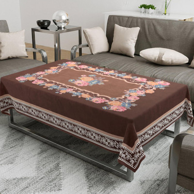 CASA FURNISHING Polyester 4 Seater Floral Table Cover(Brown)
