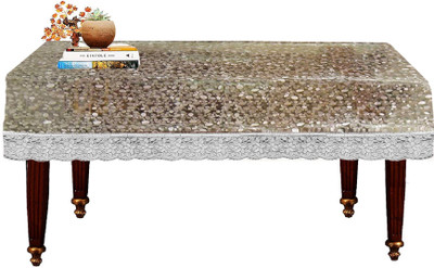 KUBER INDUSTRIES Self Design 4 Seater Table Cover(Silver, PVC)