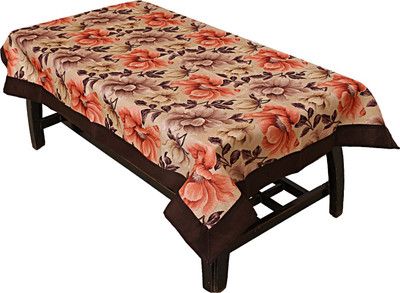 KUBER INDUSTRIES Floral 4 Seater Table Cover(Brown, Cotton)