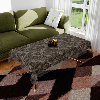 KUBER INDUSTRIES Self Design 4 Seater Table Cover(Brown, PVC)
