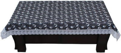 FORMONIK PVC 10 Seater Floral Table Cover(Black)