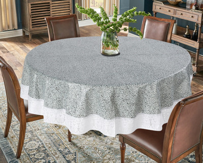 The Furnishing Tree Self Design 8 Seater Table Cover(Grey, PVC)