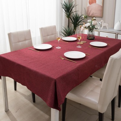 HOKiPO Solid 8 Seater Table Cover(Red, Polyester, Cotton)