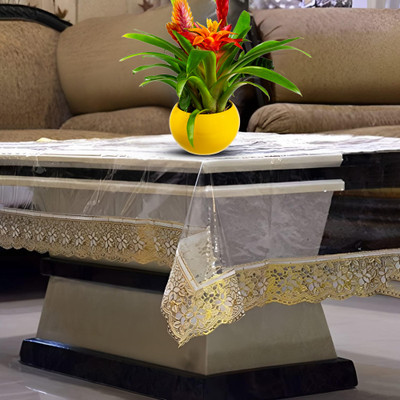 Sarvatapana Solid 4 Seater Table Cover(Golden, PVC)