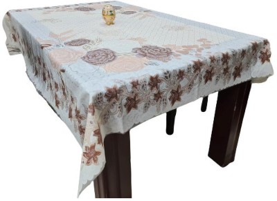 EMPORIUM WORLD Printed 6 Seater Table Cover(Beige, Brown, PVC)