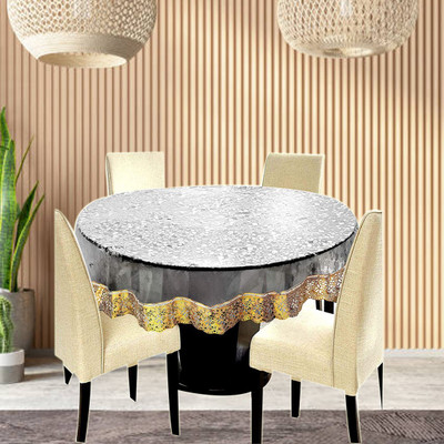 DasHomes Solid 4 Seater Table Cover(Transparent, PVC)