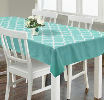 Dekor World Cotton 4 Seater Printed Table Cover(Blue)