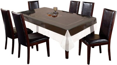 KUBER INDUSTRIES Self Design 6 Seater Table Cover(Transparent, PVC)