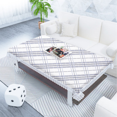 MONKDECOR Checkered 2 Seater Table Cover(Blue, Cotton)