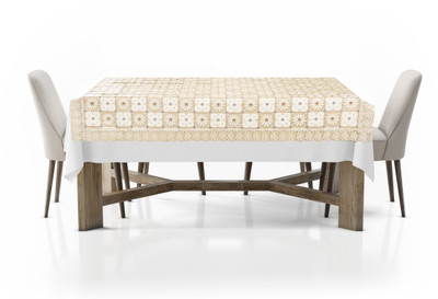 new eraa Solid 4 Seater Table Cover(Beige, PVC)