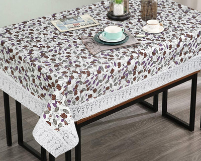 The Furnishing Tree Self Design 12 Seater Table Cover(Beige, PVC)