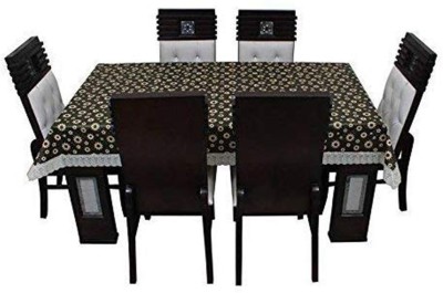 RMDecor Floral, Printed 6 Seater Table Cover(Brown, PVC, Satin)