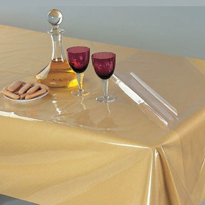 SHAVIN PVC 4 Seater Solid Table Cover(transparent)