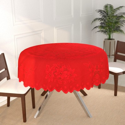 WiseHome Embroidered 8 Seater Table Cover(Maroon, Cotton)