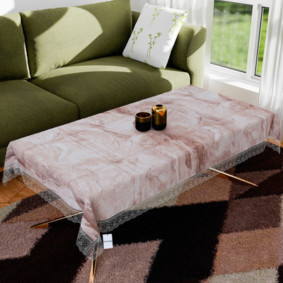 HOMESTIC Self Design 4 Seater Table Cover(Brown, PVC)