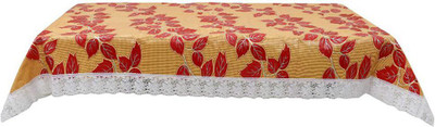 WIN WORLD Printed 6 Seater Table Cover(Red, PVC)