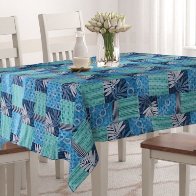 Wings Star Printed 6 Seater Table Cover(Blue, Green, Polyester)