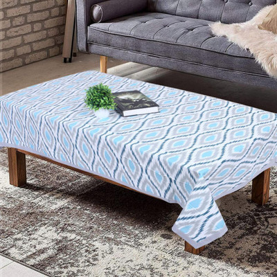 Texstylers Cotton 4 Seater Floral Table Cover(Blue)