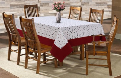 AIRWILL Printed 6 Seater Table Cover(Red, Cotton)