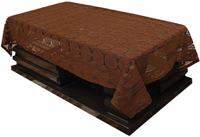 CASA FURNISHING Polyester 4 Seater Floral Table Cover(Brown)