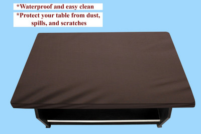 Stylista Solid 2 Seater Table Cover(Coffee, Polyester)