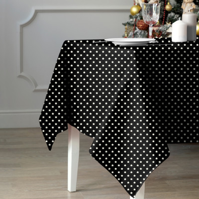 Casableu Polka 6 Seater Table Cover(Black, Polyester)