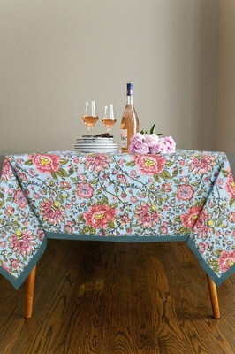 Texstylers Cotton 8 Seater Abstract Table Cover(Red & Grey)