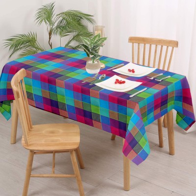 Lushomes Checkered 6 Seater Table Cover(Multicolor, Cotton)